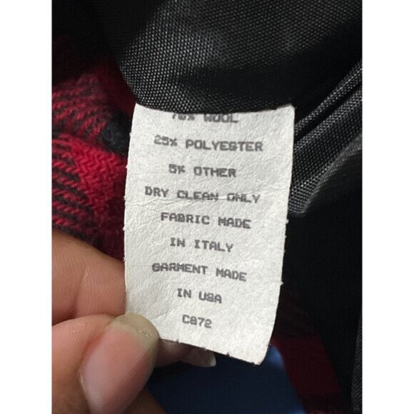 DOUBLE D RANCH Plaid Women Crop Wool Blend Jacket Red/Black size Medium - Picture 4 of 11